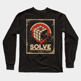 Solve Puzzle Cube - Vintage Japanese-Style Puzzle Art Long Sleeve T-Shirt