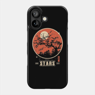 Cherry Blossom Stars - Vintage Japanese-Style Nature Art Phone Case