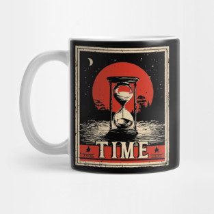 Sands of Time Hourglass - Vintage Japanese-Style Philosophical Art Mug