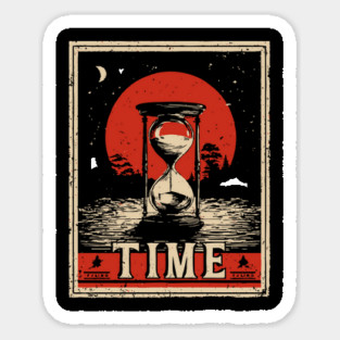 Sands of Time Hourglass - Vintage Japanese-Style Philosophical Art Magnet