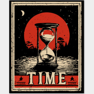 Sands of Time Hourglass - Vintage Japanese-Style Philosophical Art Posters and Art