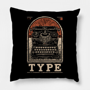 Vintage Typewriter - Japanese-Style Writer's Art Pillow