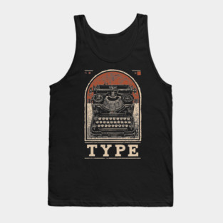 Vintage Typewriter - Japanese-Style Writer's Art Tank Top