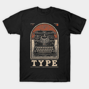 Vintage Typewriter - Japanese-Style Writer's Art T-Shirt