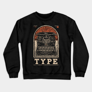 Vintage Typewriter - Japanese-Style Writer's Art Crewneck Sweatshirt