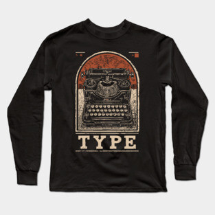 Vintage Typewriter - Japanese-Style Writer's Art Long Sleeve T-Shirt