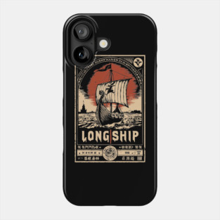 Viking Longship Voyage - Japanese-Style Norse Adventure Art Phone Case