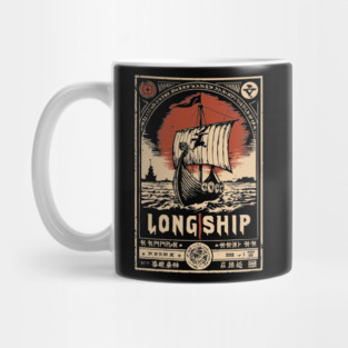 Viking Longship Voyage - Japanese-Style Norse Adventure Art Mug