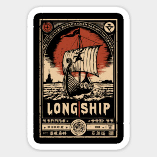 Viking Longship Voyage - Japanese-Style Norse Adventure Art Magnet