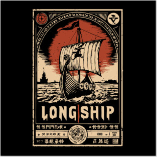 Viking Longship Voyage - Japanese-Style Norse Adventure Art Posters and Art