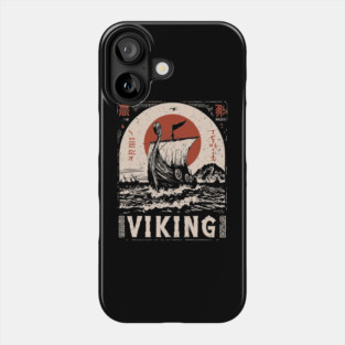 Nordic Viking Ship - Japanese-Style Scandinavian Adventure Art Phone Case
