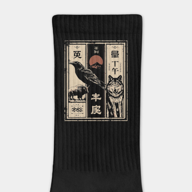 North American Wildlife Triptych - Japanese-Style Nature Art by TuncGK