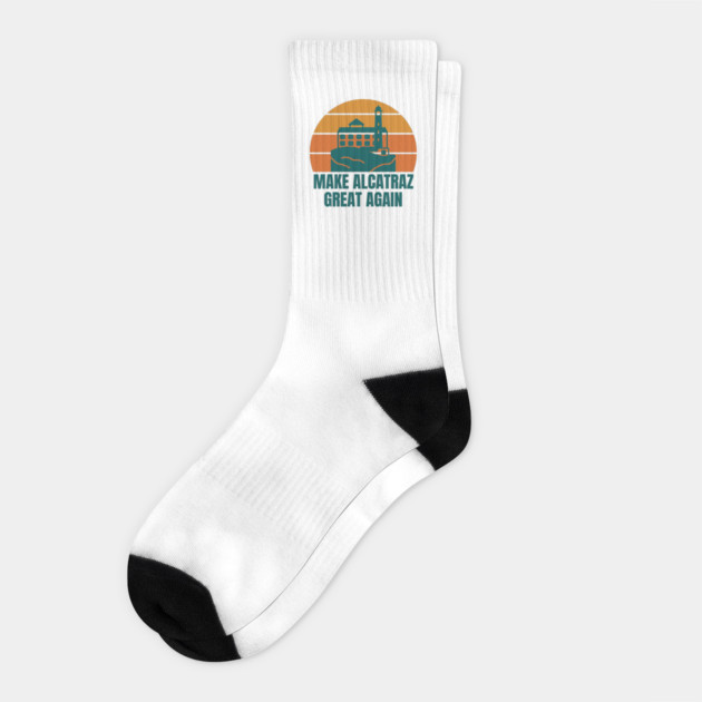 MAKE-ALCATRAZ-GREAT-AGAIN Socks by Creatifly Graphic Tees
