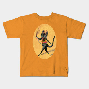 Krampus Black Cat Kids T-Shirt