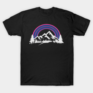 Bi Pride Hiking Camping Backpacking Outdoor Bisexual LGBT T-Shirt