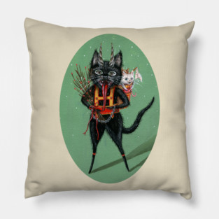 Krampus Black Cat Pillow