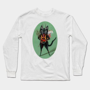 Krampus Black Cat Long Sleeve T-Shirt
