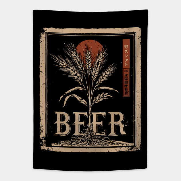 Barley Beer Vintage Brewing Poster Design Tapestry by TuncGK