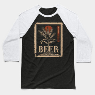 Barley Beer Vintage Brewing Poster Design Baseball T-Shirt