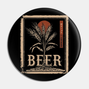 Barley Beer Vintage Brewing Poster Design Pin
