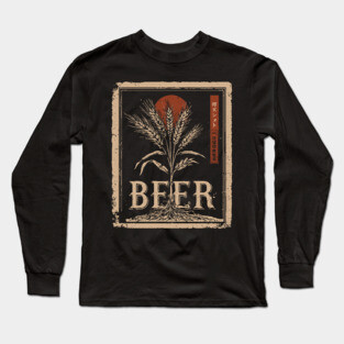 Barley Beer Vintage Brewing Poster Design Long Sleeve T-Shirt