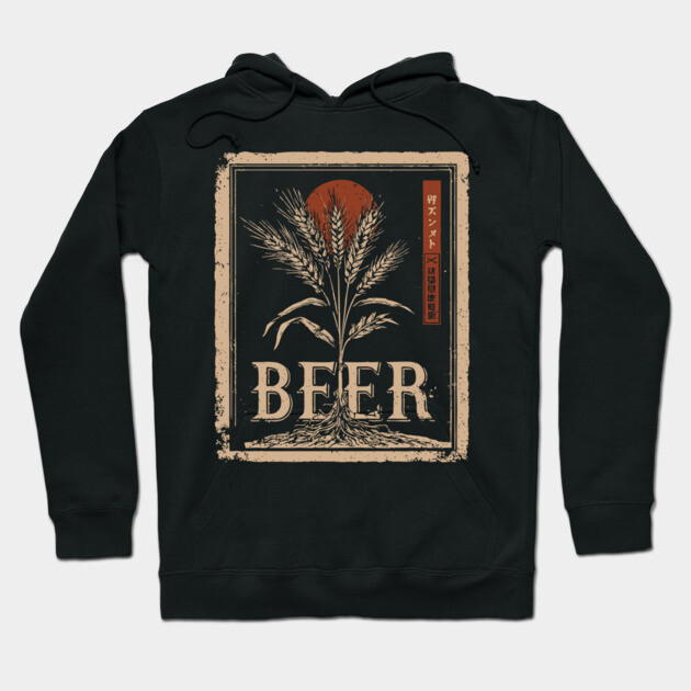 Barley Beer Vintage Brewing Poster Design Hoodie by TuncGK