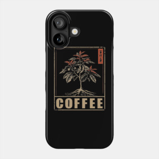 Coffee Plant Botanical Poster with Vintage Style Phone Case