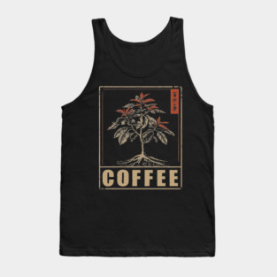 Coffee Plant Botanical Poster with Vintage Style Tank Top