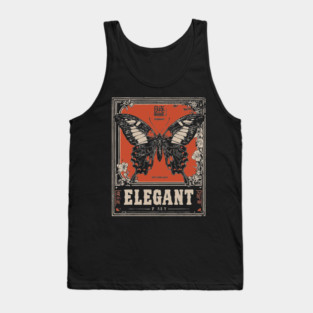 Elegant Butterfly Retro Insect Poster Artwork Tank Top