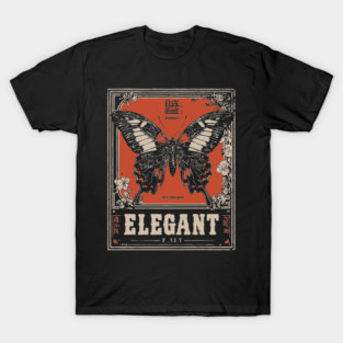 Elegant Butterfly Retro Insect Poster Artwork T-Shirt