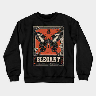 Elegant Butterfly Retro Insect Poster Artwork Crewneck Sweatshirt