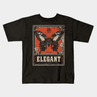 Elegant Butterfly Retro Insect Poster Artwork Kids T-Shirt