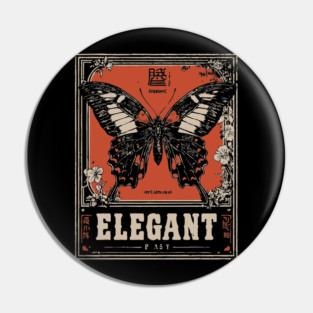 Elegant Butterfly Retro Insect Poster Artwork Pin