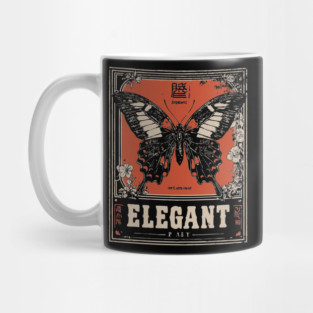 Elegant Butterfly Retro Insect Poster Artwork Mug