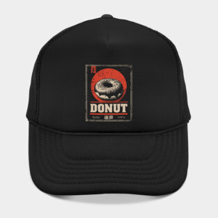 Vintage Donut Poster with Bold Retro Aesthetic Hat