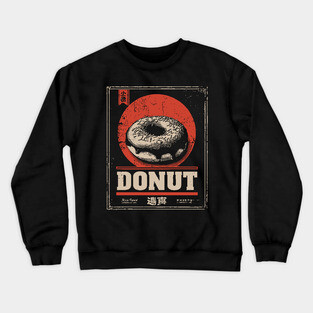 Vintage Donut Poster with Bold Retro Aesthetic Crewneck Sweatshirt
