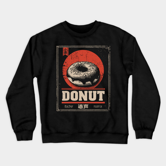 Vintage Donut Poster with Bold Retro Aesthetic Crewneck Sweatshirt by TuncGK