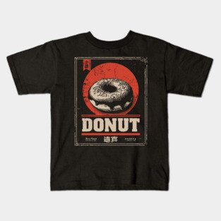 Vintage Donut Poster with Bold Retro Aesthetic Kids T-Shirt