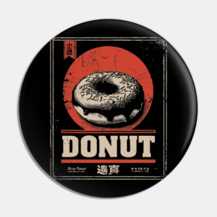Vintage Donut Poster with Bold Retro Aesthetic Pin