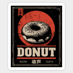 Vintage Donut Poster with Bold Retro Aesthetic Sticker