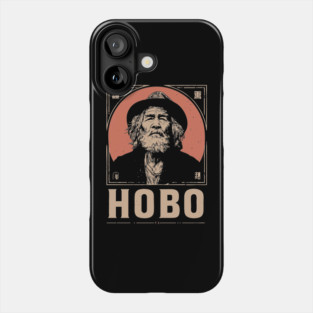 Wandering Hobo Portrait in Gritty Vintage Poster Style Phone Case