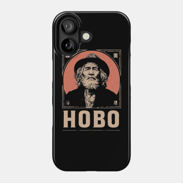 Wandering Hobo Portrait in Gritty Vintage Poster Style Phone Case by TuncGK