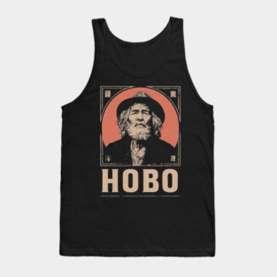 Wandering Hobo Portrait in Gritty Vintage Poster Style Tank Top