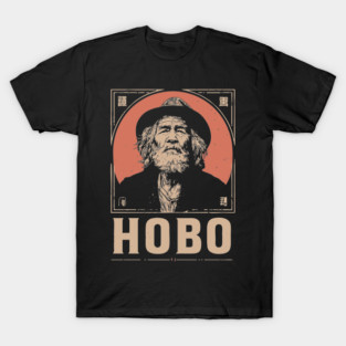 Wandering Hobo Portrait in Gritty Vintage Poster Style T-Shirt