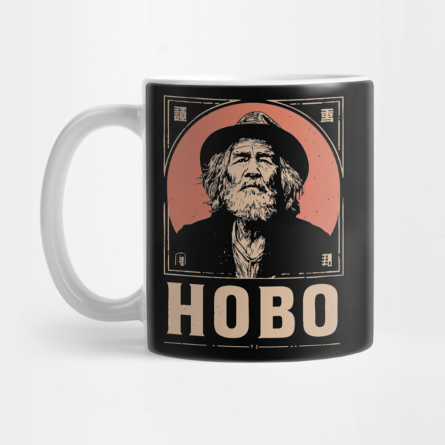 Wandering Hobo Portrait in Gritty Vintage Poster Style by TuncGK