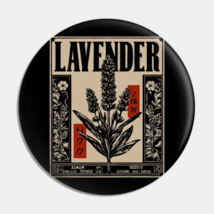 Lavender Plant Botanical Illustration in Vintage Apothecary Style Pin