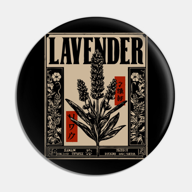 Lavender Plant Botanical Illustration in Vintage Apothecary Style Pin by TuncGK