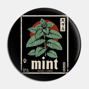 Mint Plant Vintage Botanical Illustration in Herbal Poster Style Pin