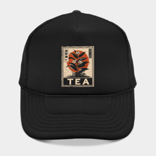 Tea Plant Botanical Poster in Vintage Apothecary Style Hat