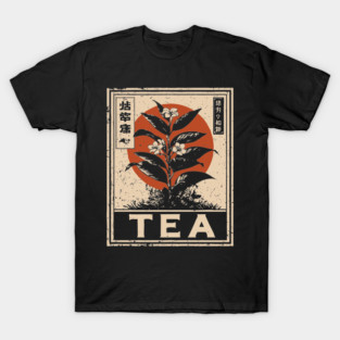 Tea Plant Botanical Poster in Vintage Apothecary Style T-Shirt